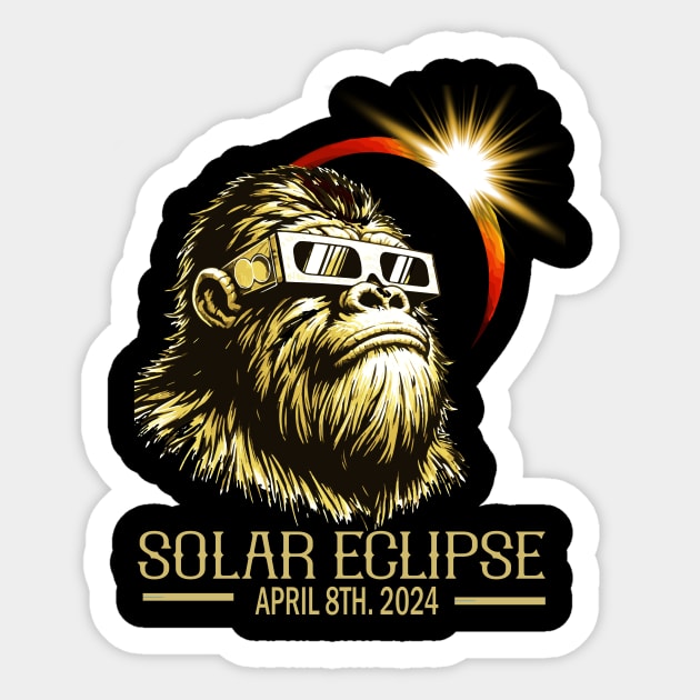 Big Foot Solar Eclipse 2024 Sticker by AlmaDesigns